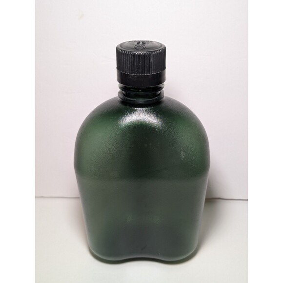 Nalgene Blackhawk Narrow Mouth 1 qt Military Green Canteen Bottle Black Cap EUC - Picture 3 of 4